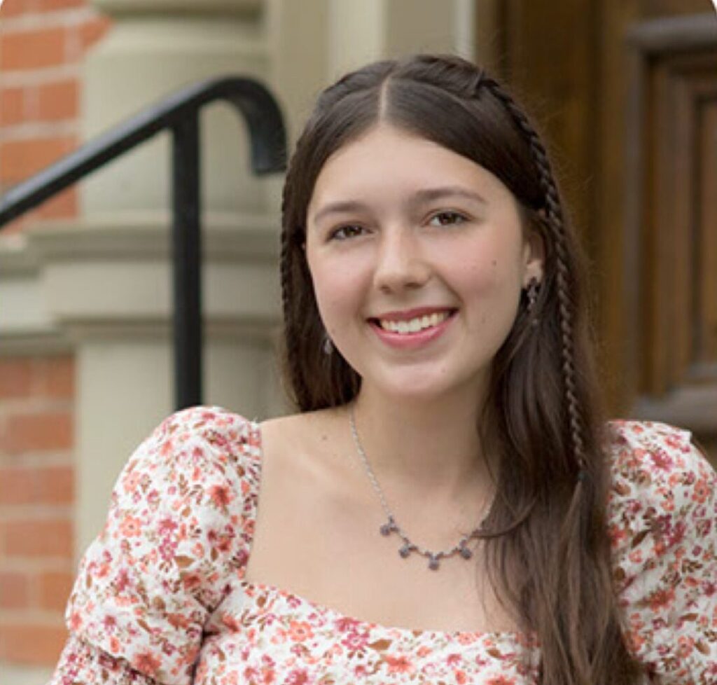 Photo of Eva Winchester, Student Chapter Leader; spoke at Impact 100’s 2025 Annual Awards Celebration.